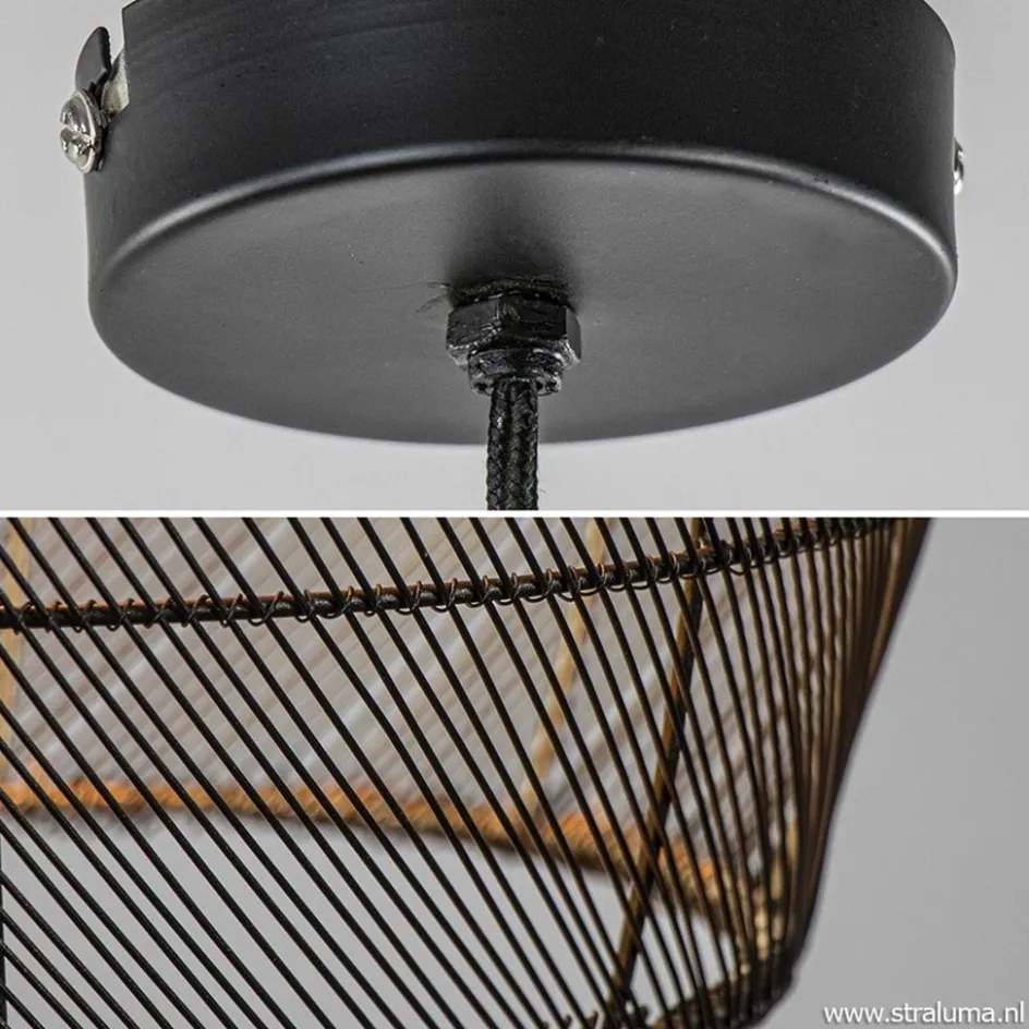 Trendy draad hanglamp Meya zwart/goud>Straluma Hot
