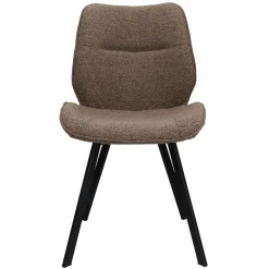 Trendy eetkamerstoel stof bruin met zwarte poot>Straluma Online
