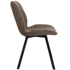 Trendy eetkamerstoel stof bruin met zwarte poot><noscript><img width=