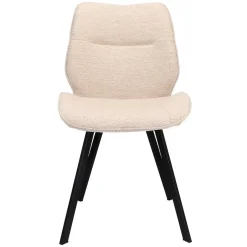 Trendy eetkamerstoel stof naturel met zwarte poot>Straluma Clearance