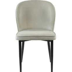 Trendy eetkamerstoel wit velours met zwart metalen poot>Straluma New