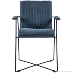 Trendy moderne eetkamerstoel metaal/stof>Straluma