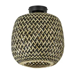 Trendy plafondlamp bamboe naturel/zwart>Straluma Clearance