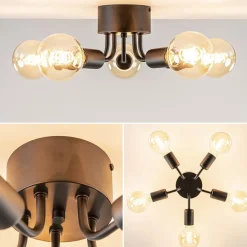 Trendy plafondlamp mat zwart exclusief lichtbron><noscript><img width=