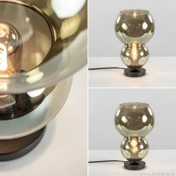 Trendy tafellamp met smoke glazen kap><noscript><img width=