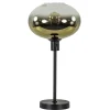 Trendy tafellamp zwart met glazen kap helder/goud>Straluma Discount