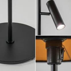 Trendy vloerlamp met kap zwart met goud><noscript><img width=