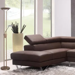 Uplighter brons LED Luna leesarm, dimmer><noscript><img width=