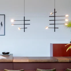 Verstelbare 5-lichts design hanglamp azuriet blauw><noscript><img width=