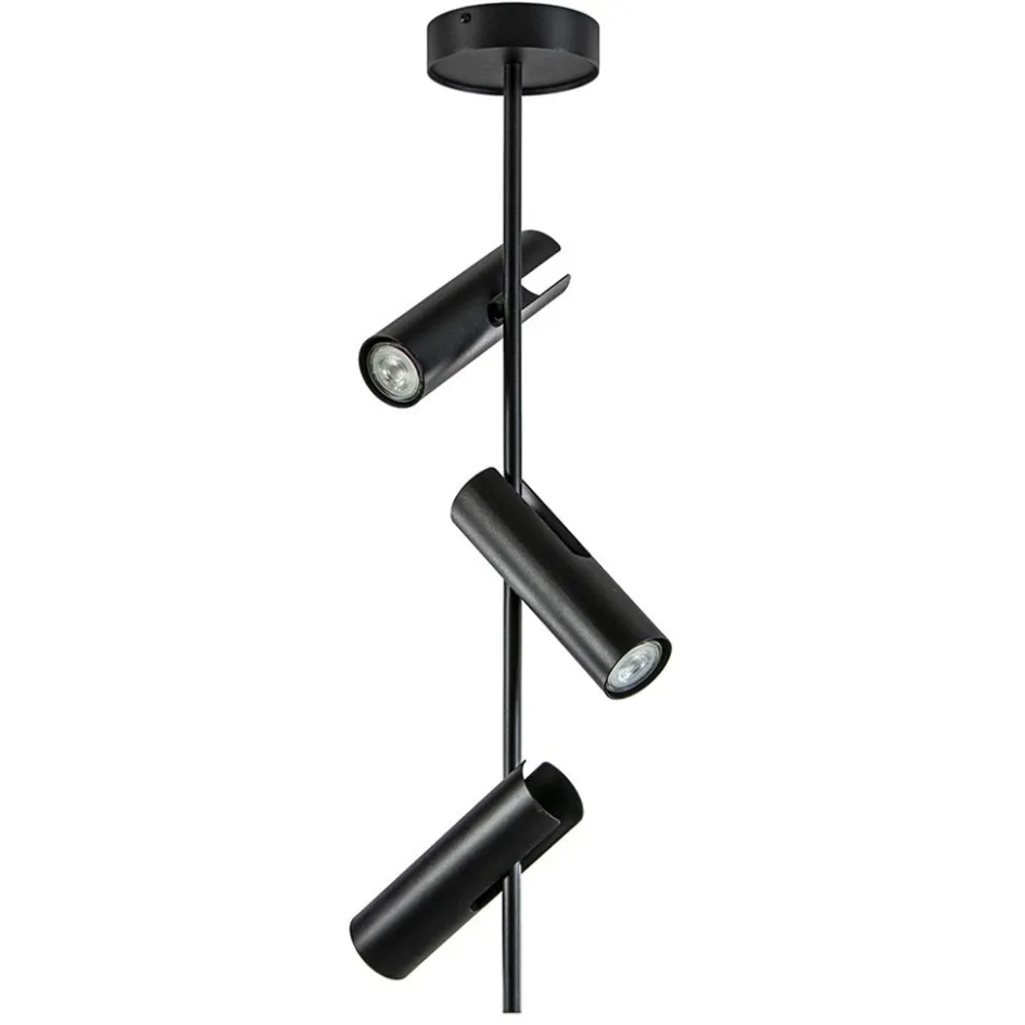 Verstelbare 3-lichts plafondspot zwart metaal>Straluma Best