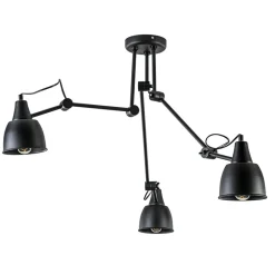 Verstelbare 3-lichts plafondlamp met zwarte kappen>Straluma Discount