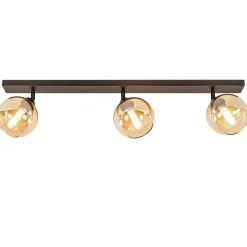 Verstelbare 3-lichts plafondlamp met amber glas>Straluma Hot