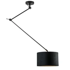 Verstelbare plafondlamp zwart met velourse kap>Straluma Online