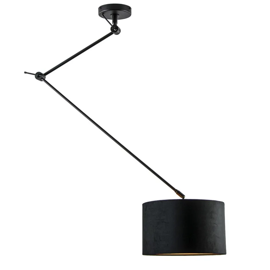 Verstelbare plafondlamp zwart met velourse kap>Straluma Online