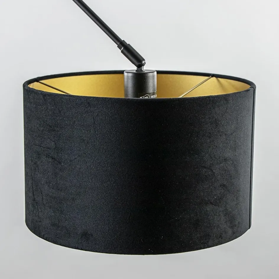 Verstelbare plafondlamp zwart met velourse kap>Straluma Online
