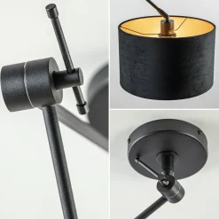 Verstelbare plafondlamp zwart met velourse kap><noscript><img width=