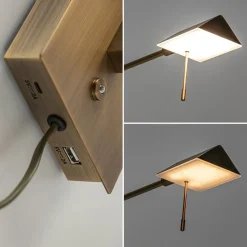 Verstelbare wandlamp brons inclusief LED dim to warm><noscript><img width=