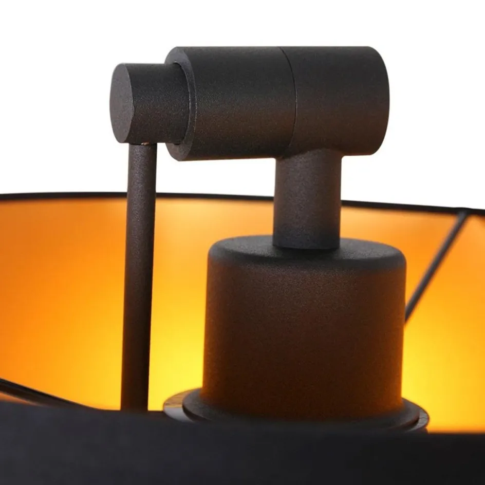 Verstelbare wandlamp met zwart/gouden kap>Straluma Outlet