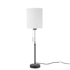 Verstelbare zwarte tafellamp met kap>Straluma