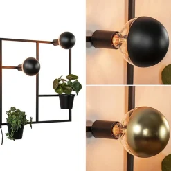 Vierkant wandrek met plantenpotten en E27 fittingen><noscript><img width=