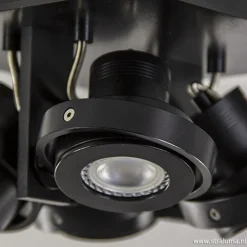 Vierkante LED plafondlamp 4-lichts zwart><noscript><img width=