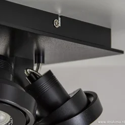 Vierkante LED plafondlamp 4-lichts zwart><noscript><img width=