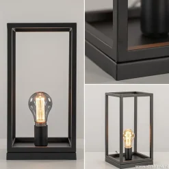 Vierkante tafellamp frame zwart modern><noscript><img width=