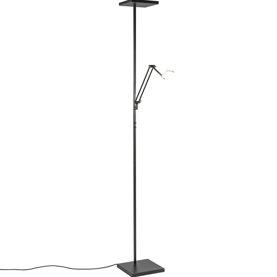 Vierkante uplighter zwart met verstelbare leesarm>Straluma Discount