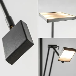 Vierkante uplighter zwart met verstelbare leesarm><noscript><img width=