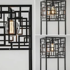 Vierkante vloerlamp mat zwart metaal><noscript><img width=