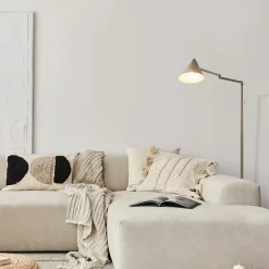 Vintage vloerlamp verstelbaar zandkleurig><noscript><img width=