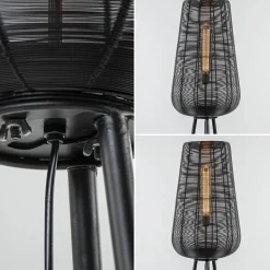 Vloerlamp Adeta driepoot draad zwart><noscript><img width=