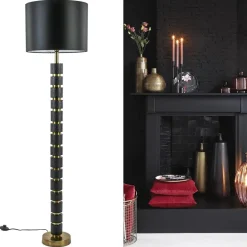 Vloerlamp Azoyu zwart/brons exclusief kap><noscript><img width=