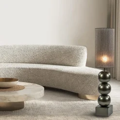 Vloerlamp bruin met cilinder kap bruin><noscript><img width=