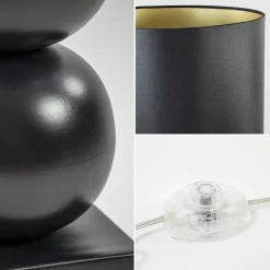 Vloerlamp hotel chic zwart met kap zwart/goud><noscript><img width=