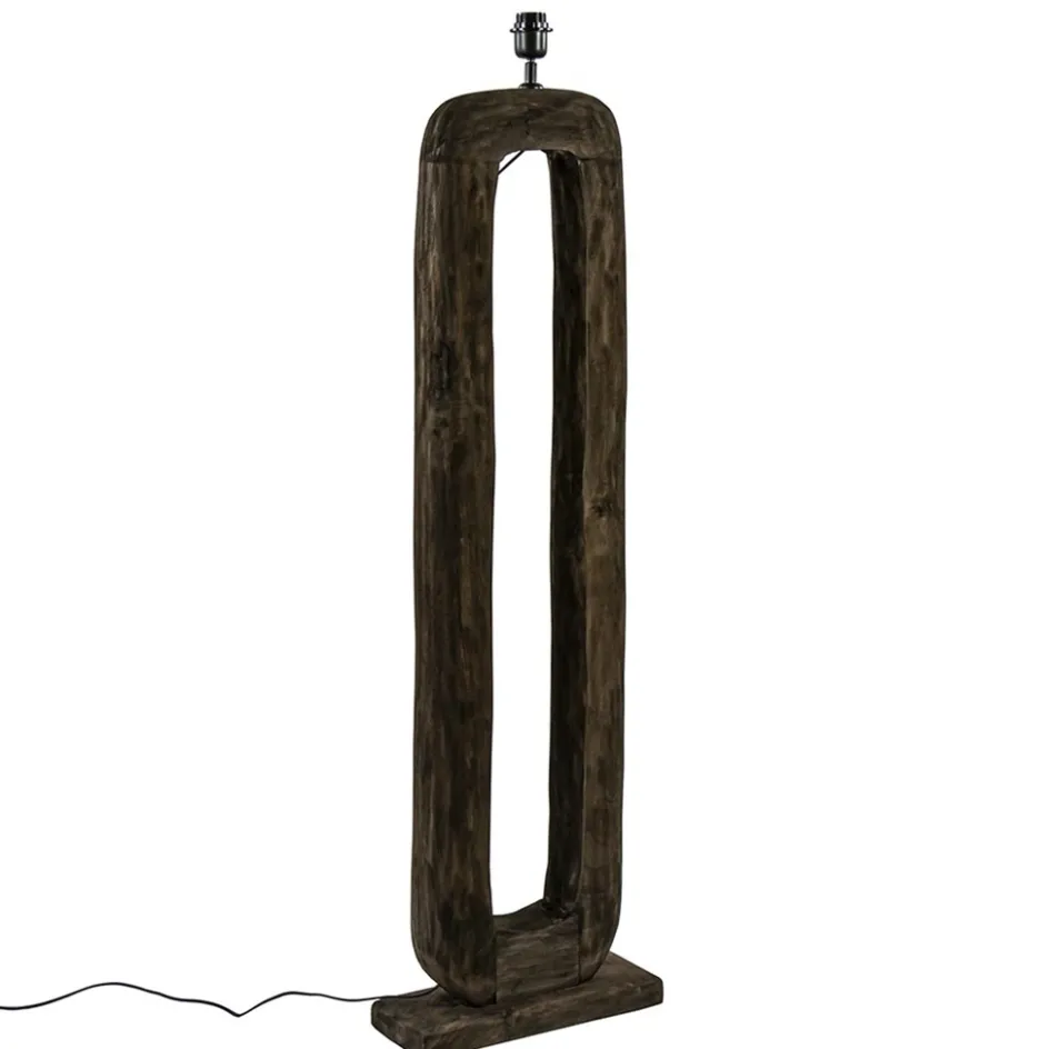 Vloerlamp Kelafo hout chocolade bruin exclusief kap>Straluma Hot