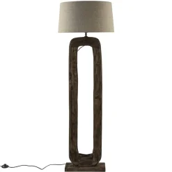 Vloerlamp Kelafo hout chocolade bruin exclusief kap><noscript><img width=