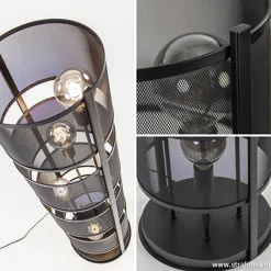 Vloerlamp 4L cilinder gaas zwart><noscript><img width=