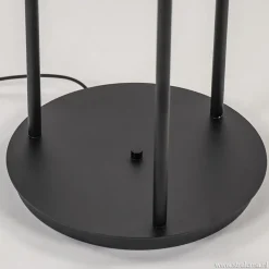 Vloerlamp 3-L zwart met bolglas smoke><noscript><img width=