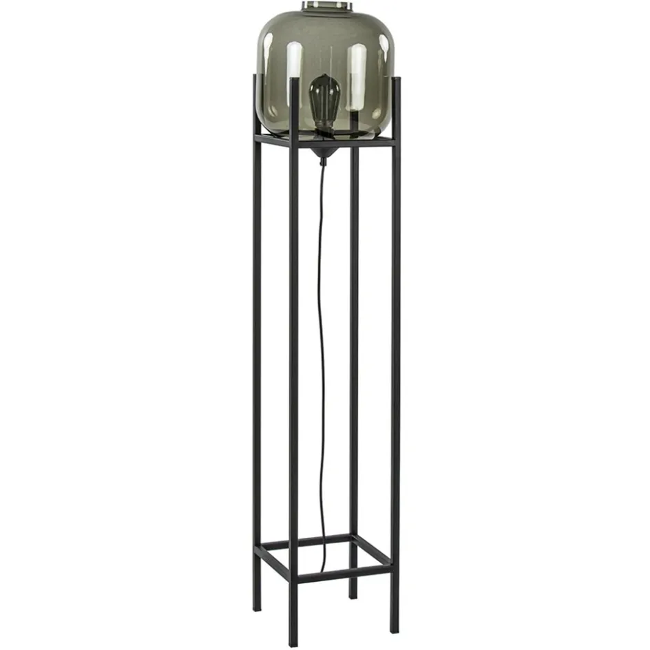 Vloerlamp Lett frame zwart/smoke glas>Straluma
