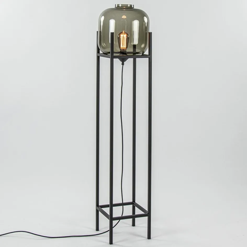Vloerlamp Lett frame zwart/smoke glas>Straluma