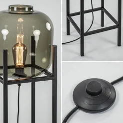 Vloerlamp Lett frame zwart/smoke glas><noscript><img width=