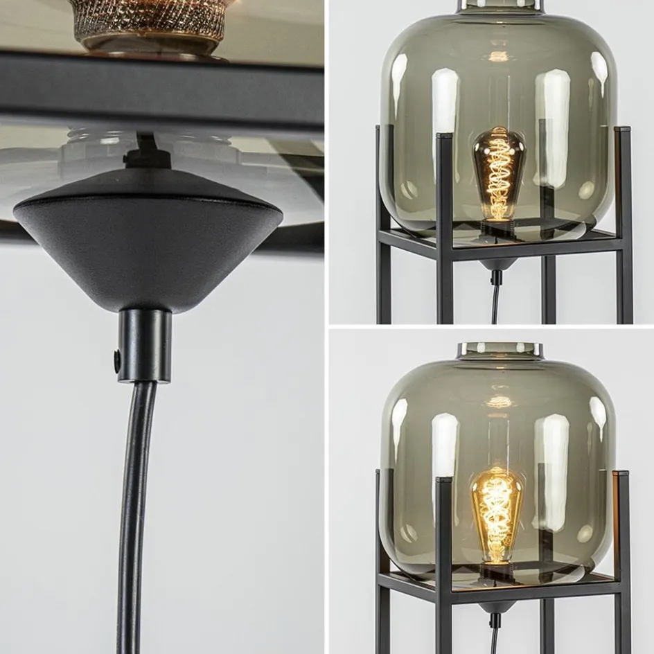 Vloerlamp Lett frame zwart/smoke glas>Straluma