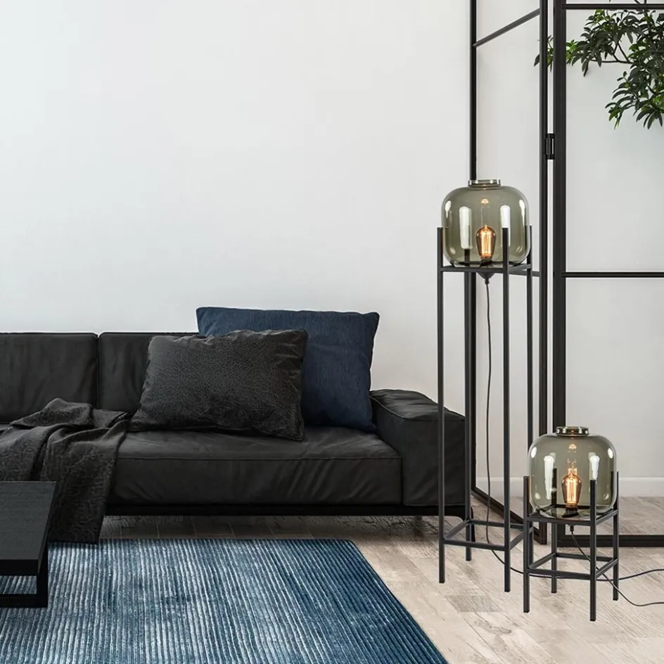 Vloerlamp Lett frame zwart/smoke glas>Straluma