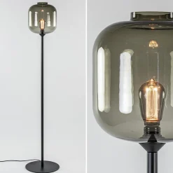 Vloerlamp Lett zwart/smoke glas>Straluma Online