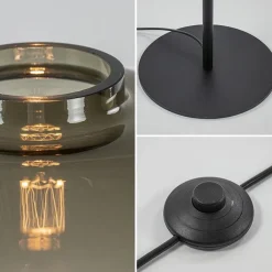 Vloerlamp Lett zwart/smoke glas><noscript><img width=