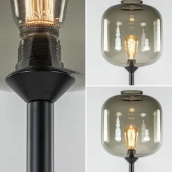 Vloerlamp Lett zwart/smoke glas><noscript><img width=