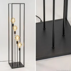 Vloerlamp open frame zwart 4-lichts><noscript><img width=