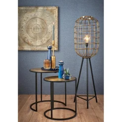 Vloerlamp oud-brons zwart kooi><noscript><img width=