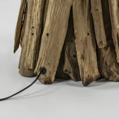 Vloerlamp/lampvoet Margret hout naturel excl kap><noscript><img width=